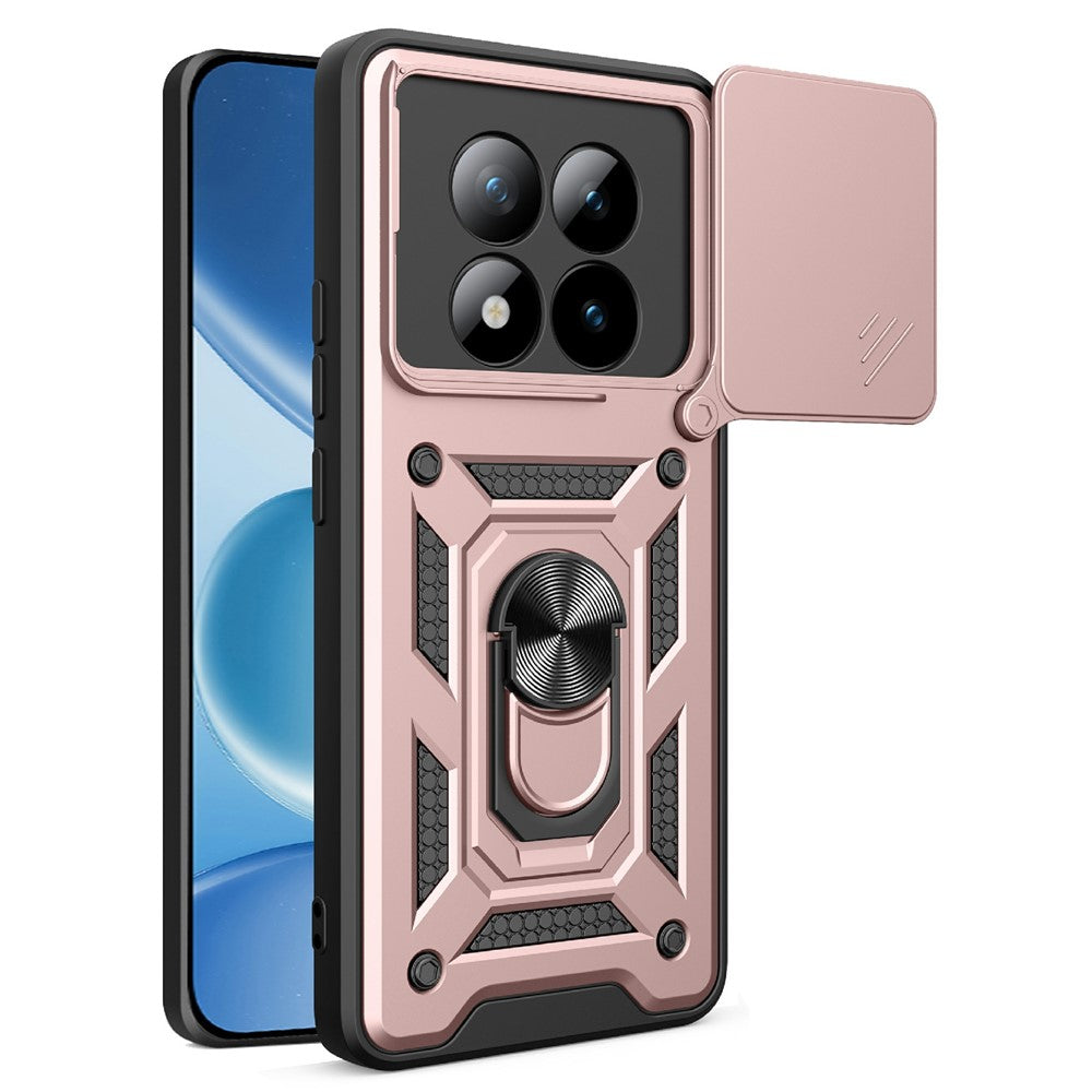 For Xiaomi Poco M8 Pro 5G / Redmi Note 15 Pro+ 5G (Global) Case with Slide Camera Lid PC + TPU Kickstand Phone Cover