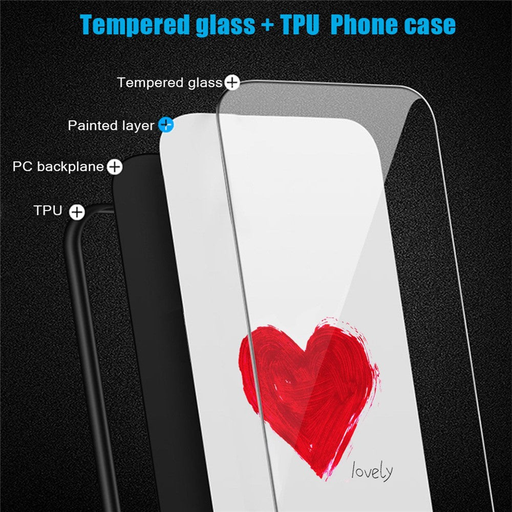 For Xiaomi 12T Pro 5G Stylish Pattern Printing TPU+PC+Tempered Glass Phone Protective Case Anti-Scratch Back Cover