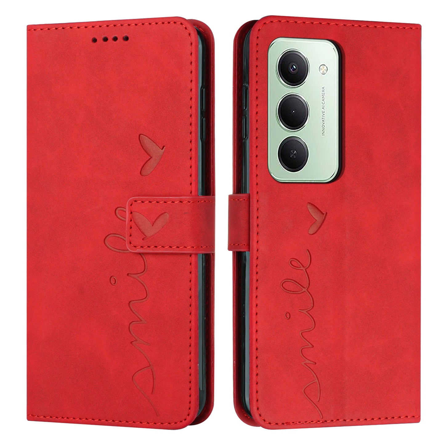 For Xiaomi Redmi 15 4G (EU) (171mm) Stand Case PU Leather Phone Cover Imprinted Heart Pattern
