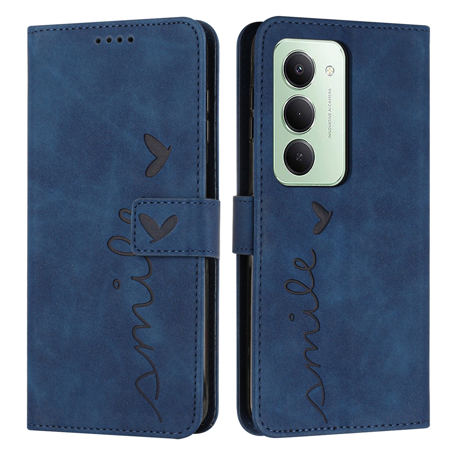 For Xiaomi Redmi 15 4G (EU) (171mm) Stand Case PU Leather Phone Cover Imprinted Heart Pattern