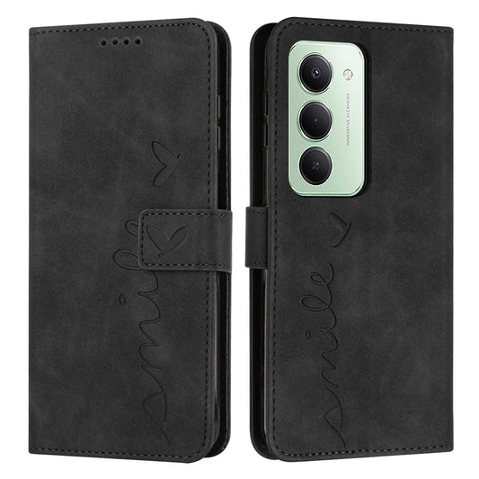 Xiaomi Redmi 15 4G (EU) (171mm) Handyhülle – Standhülle aus PU-Leder mit aufgedrucktem Herzmuster