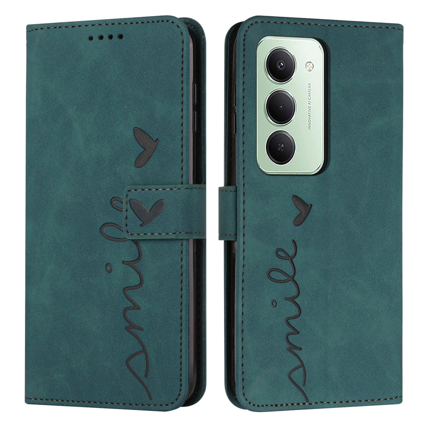 For Xiaomi Redmi 15 4G (EU) (171mm) Stand Case PU Leather Phone Cover Imprinted Heart Pattern
