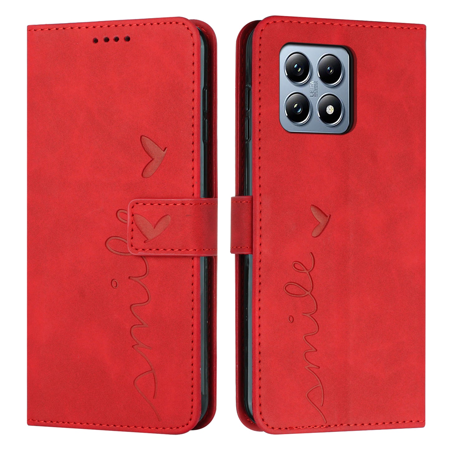 For Xiaomi 15T Stand Case PU Leather Phone Cover Imprinted Heart Pattern