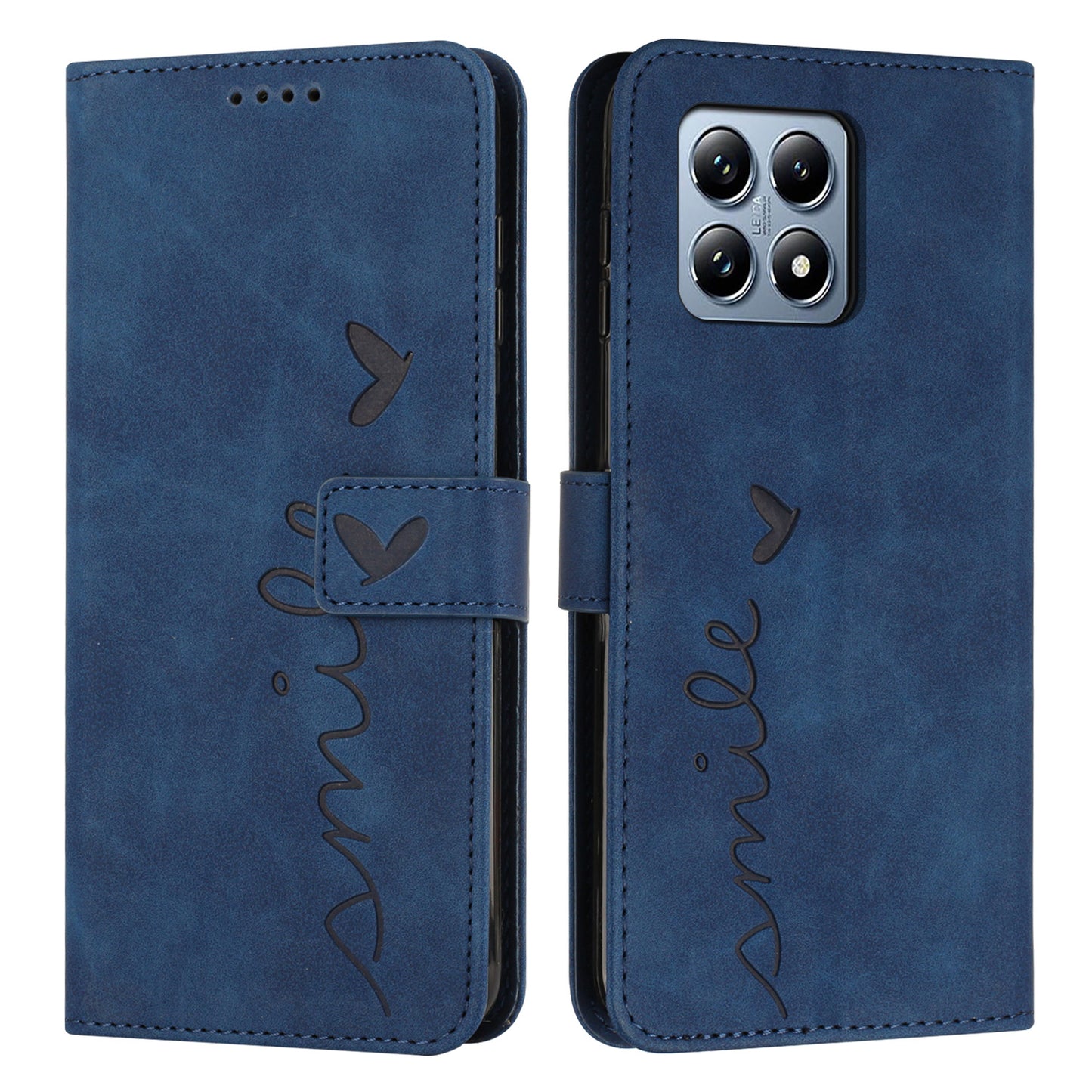 For Xiaomi 15T Stand Case PU Leather Phone Cover Imprinted Heart Pattern