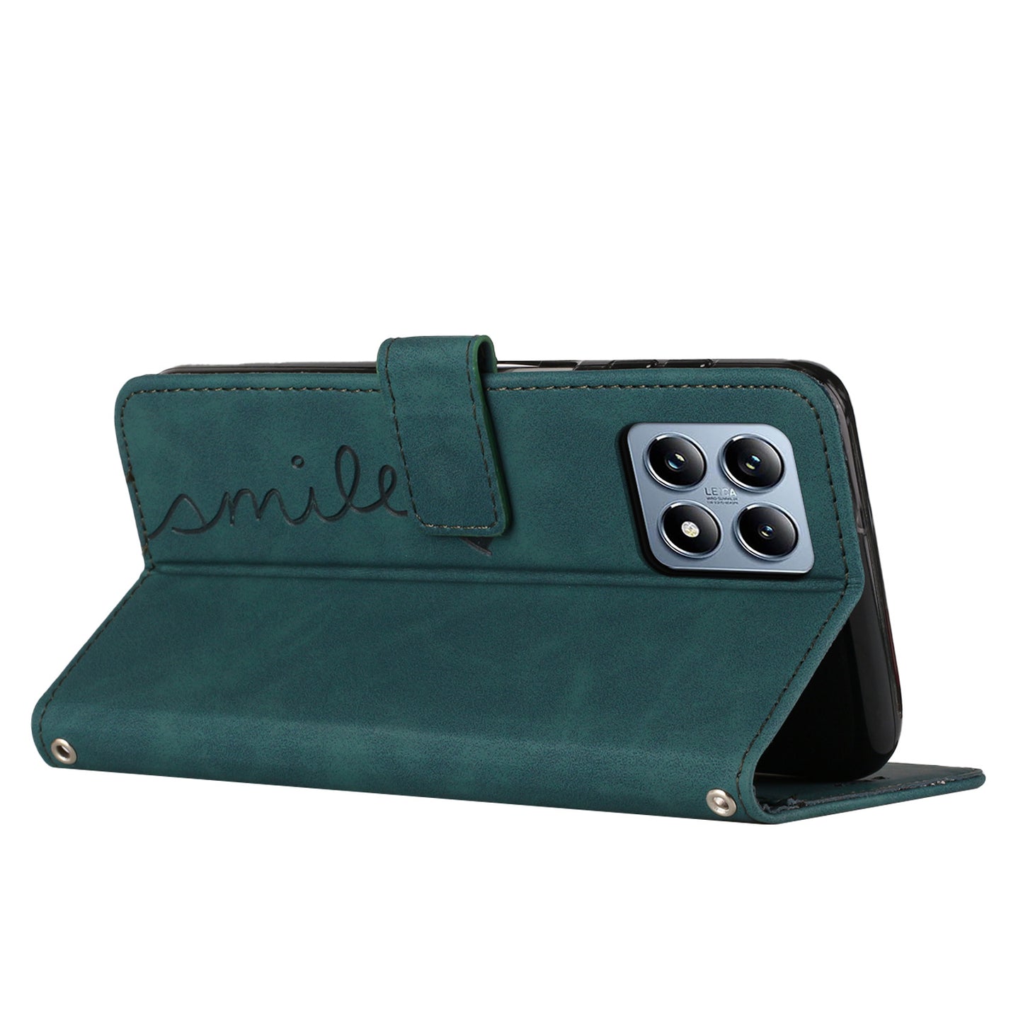 For Xiaomi 15T Stand Case PU Leather Phone Cover Imprinted Heart Pattern