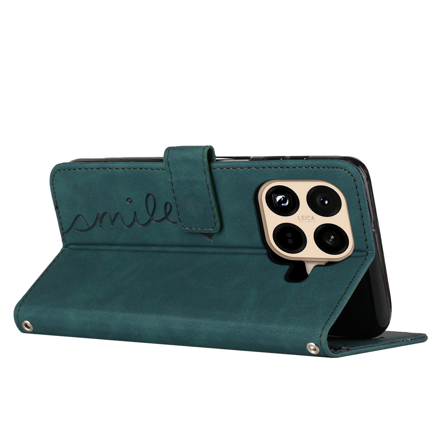 For Xiaomi 15T Pro Stand Case PU Leather Phone Cover Imprinted Heart Pattern