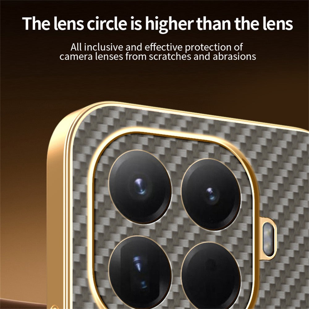 For Xiaomi 15T Pro Phone Case Carbon Fiber Textured Electroplated TPU Back Cover