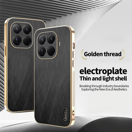 Xiaomi 15T Pro Handyhülle – KADEM Gehäuse aus galvanisiertem Seidentextur-PU + TPU