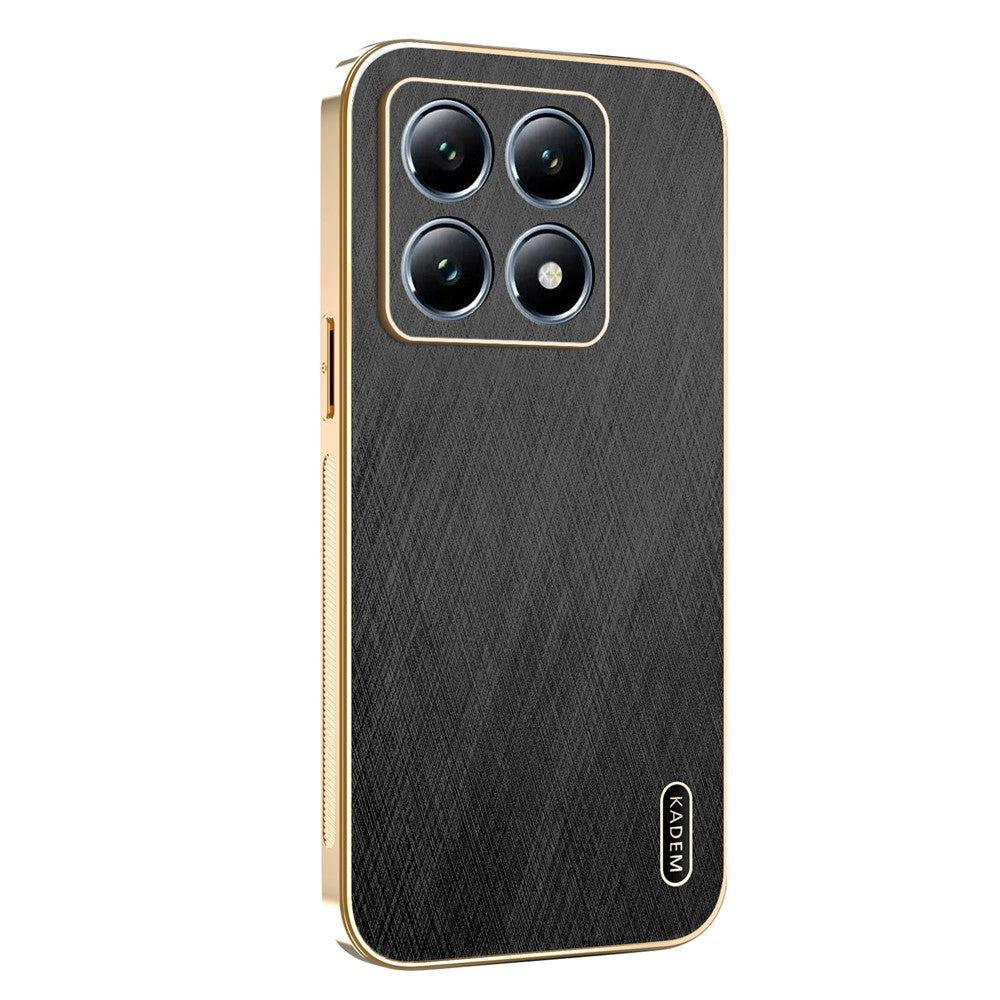 KADEM For Xiaomi 15T Case Electroplating Silk Texture PU + TPU Phone Back Cover