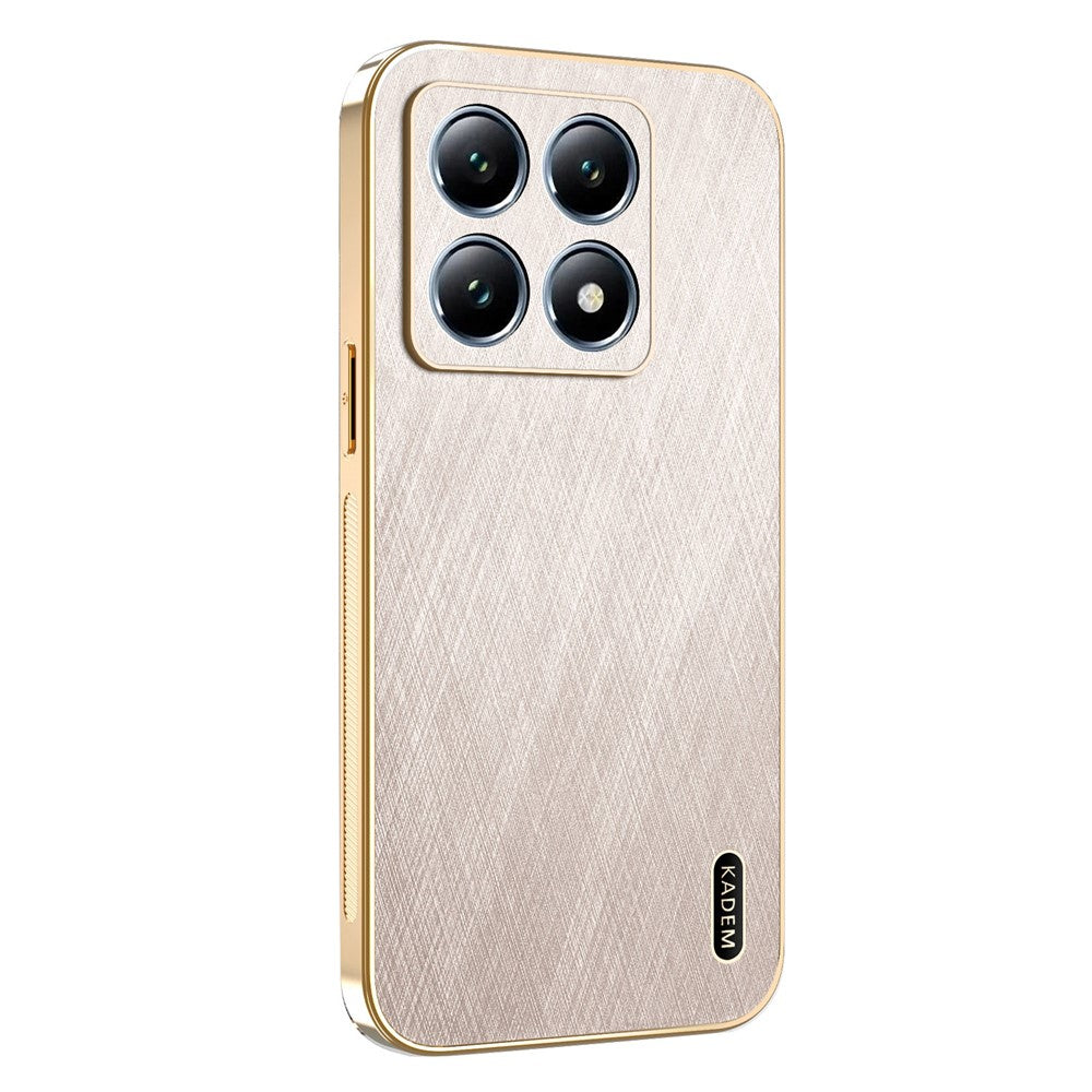 KADEM For Xiaomi 15T Case Electroplating Silk Texture PU + TPU Phone Back Cover