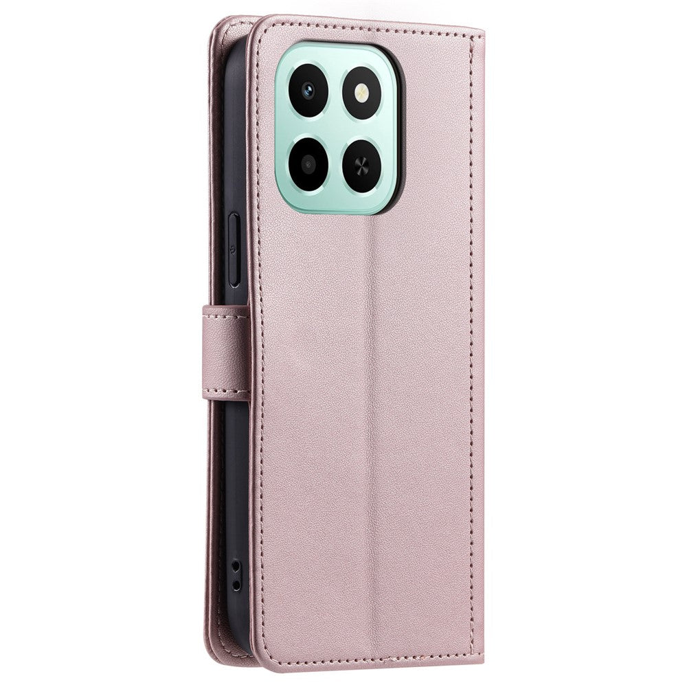 PU Leather Case for Honor X6c 4G / X6b 4G / X6a 4G Wallet Rhombus Grid Phone Cover with Shoulder Strap / Wrist Strap