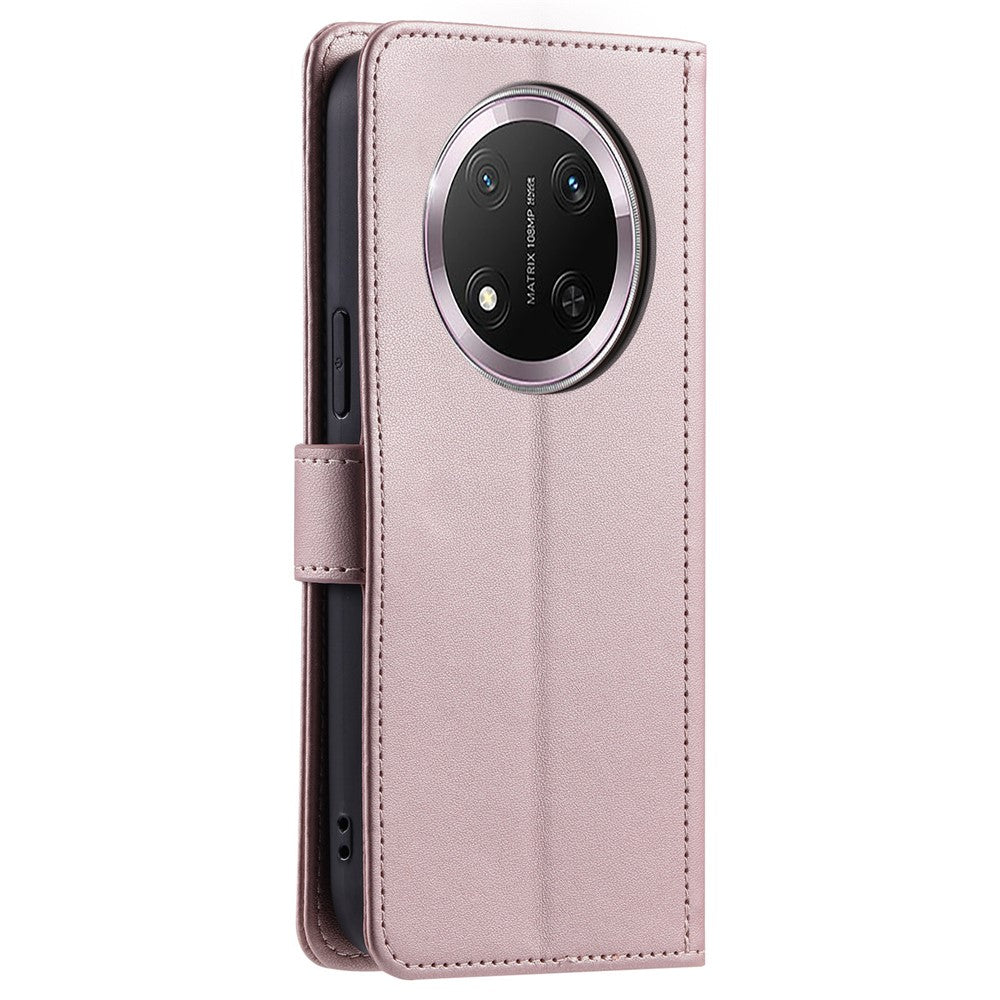 PU Leather Case for Honor X9c 5G / Magic7 Lite 5G / X60 Pro 5G Wallet Rhombus Grid Phone Cover with Shoulder Strap / Wrist Strap