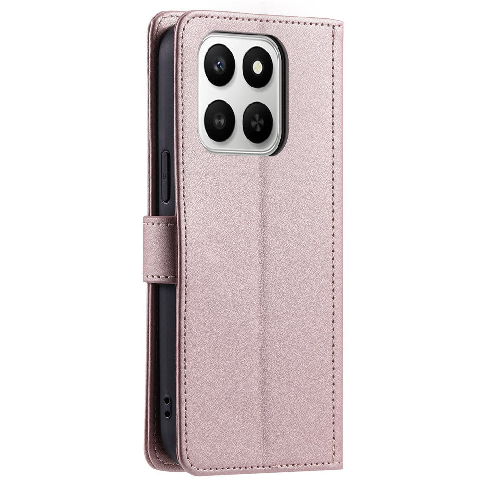 PU Leather Case for Honor 400 Smart 5G / 4G / X7d 5G / 4G Wallet Rhombus Grid Phone Cover with Shoulder Strap / Wrist Strap