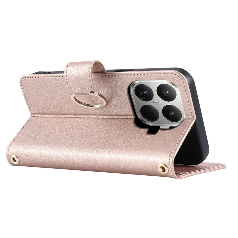 For Xiaomi 15T Pro Case Ring Buckle Wallet Stand Rhombus Crossbody Leather Mobile Cover