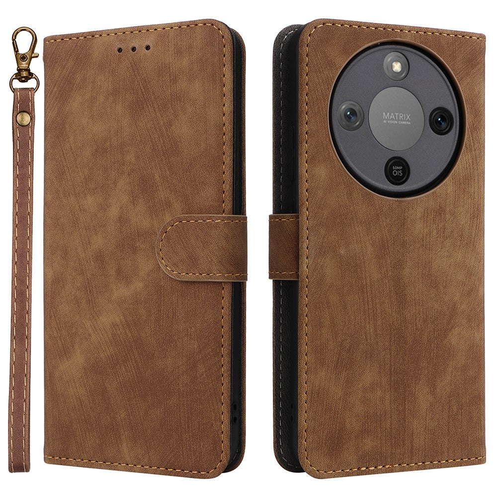 For Honor Magic8 Lite 5G / X9d 5G / X70 5G Case Wallet RFID Blocking PU Leather Phone Cover Stand with Strap