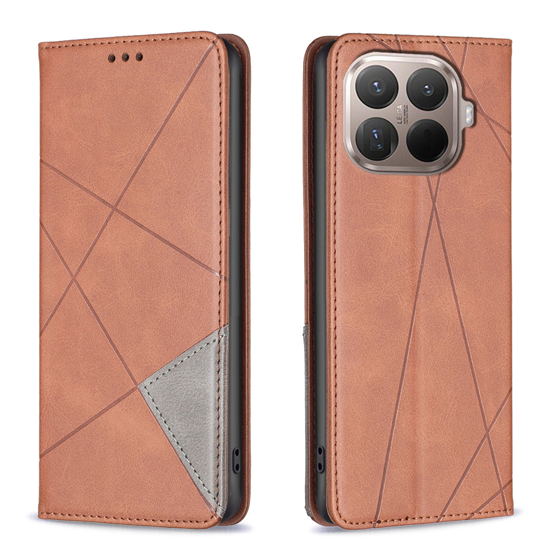For Xiaomi 15T Pro Case Card Slots Geometry Imprint Leather Phone Cover