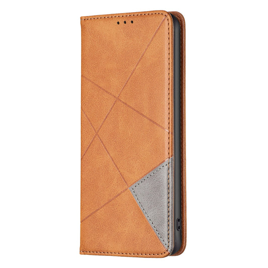 Xiaomi 15T Pro Handyhülle – Kartenfächer, Geometrie-Aufdruck, Leder