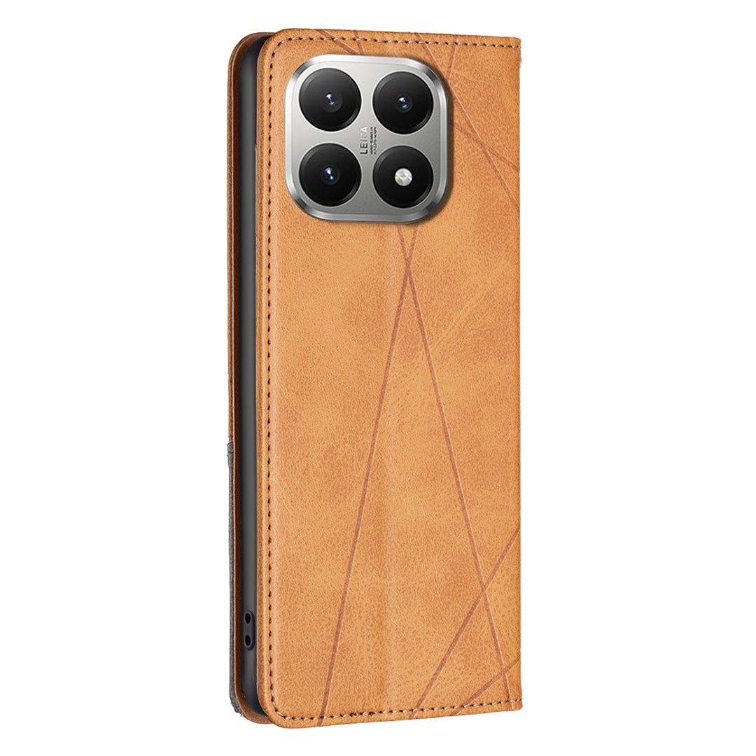 For Xiaomi 15T Case Card Slots Geometry Imprint Leather Phone Cover
