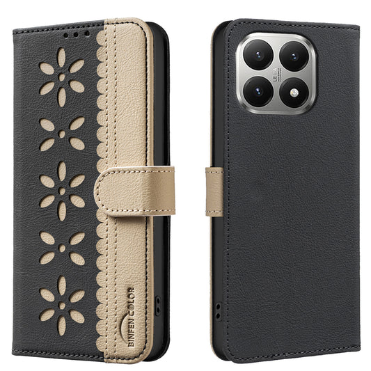 Xiaomi 15T Handyhülle – BINFEN COLOR Ledertasche BF36 Blumenmuster RFID-blockierender Brieftaschenständer