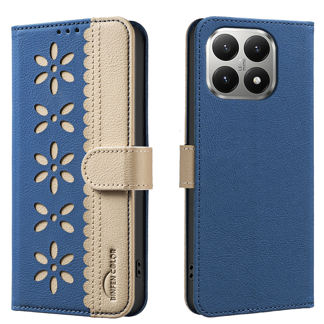 BINFEN COLOR For Xiaomi 15T Leather Case  BF36 Floral Pattern Phone Cover RFID Blocking Wallet Stand