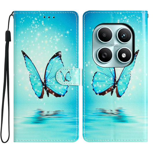 Xiaomi Redmi Note 15 5G (Global) / Xiaomi Poco M8 5G Handyhülle – Redmi Note 15 5G (Global) Brieftaschen- aus PU-Leder mit Musterdruck, Standfunktion- mit Riemen