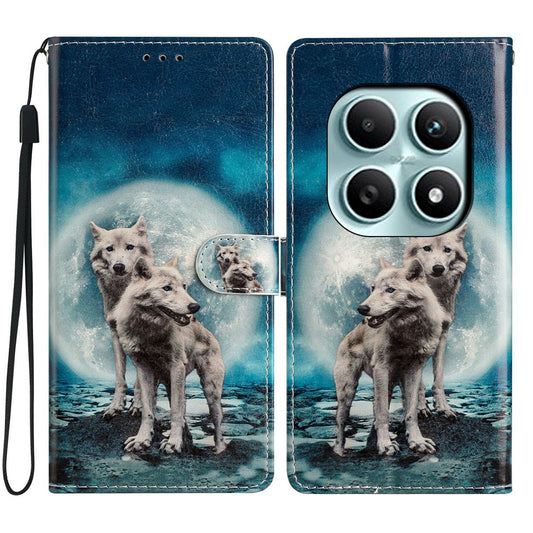 Xiaomi Redmi Note 15 5G (Global) / Xiaomi Poco M8 5G Handyhülle – Redmi Note 15 5G (Global) Brieftaschen- aus PU-Leder mit Musterdruck, Standfunktion- mit Riemen