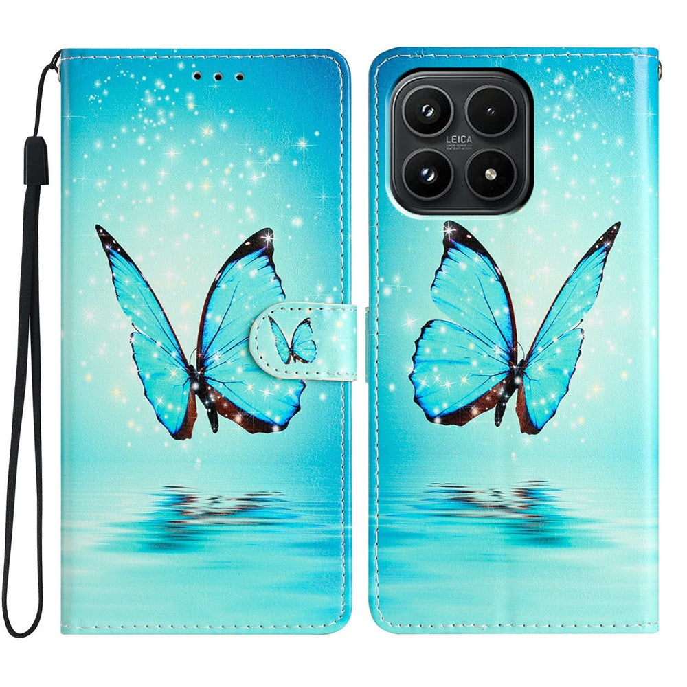 For Xiaomi 17 Wallet Case PU Leather Pattern Printing Stand Phone Cover with Strap