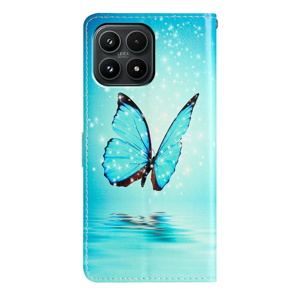 For Xiaomi 17 Wallet Case PU Leather Pattern Printing Stand Phone Cover with Strap