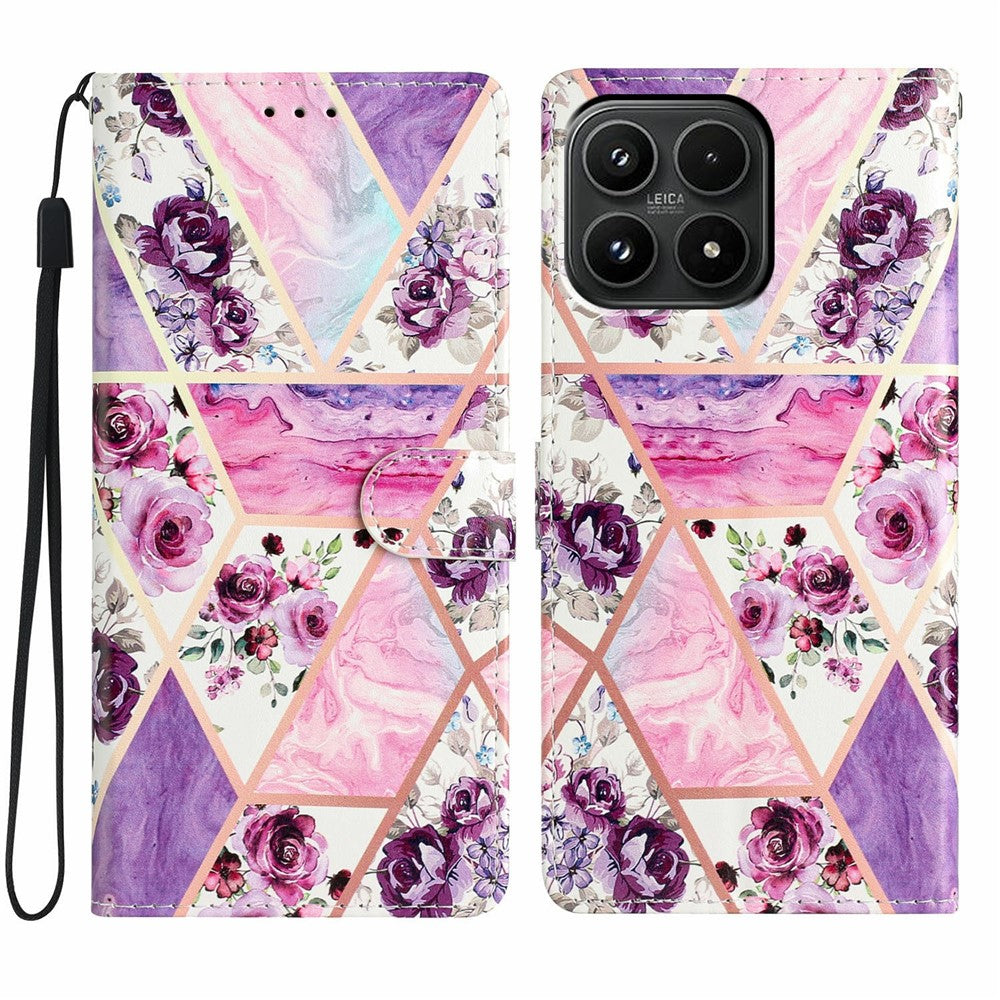 For Xiaomi 17 Wallet Case PU Leather Pattern Printing Stand Phone Cover with Strap