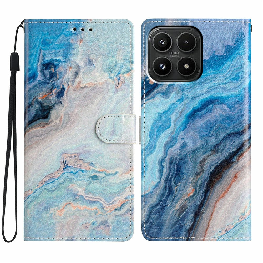 For Xiaomi 17 Wallet Case PU Leather Pattern Printing Stand Phone Cover with Strap