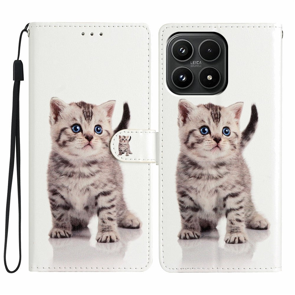 For Xiaomi 17 Wallet Case PU Leather Pattern Printing Stand Phone Cover with Strap