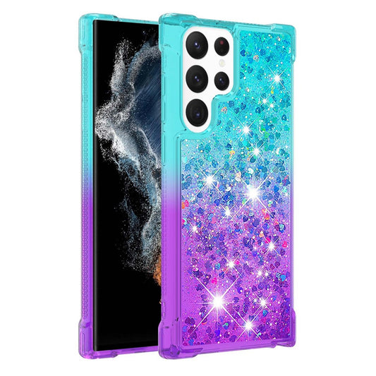 Galaxy S23 Ultra Glitter-Hülle – Farbverlauf mit funkelndem Puder