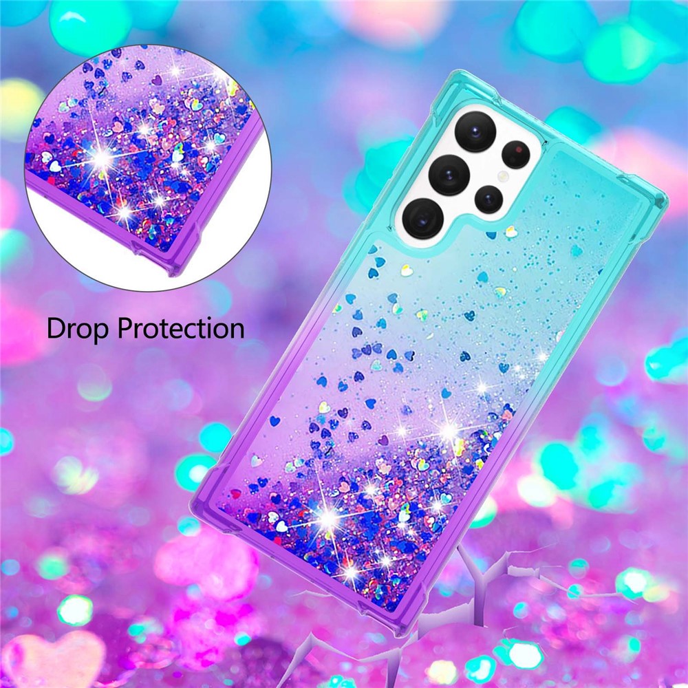 Galaxy S23 Ultra Glitter-Hülle – Farbverlauf mit funkelndem Puder