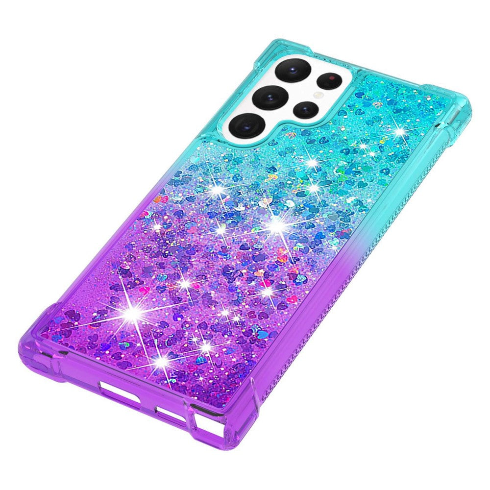 Galaxy S23 Ultra Glitter-Hülle – Farbverlauf mit funkelndem Puder