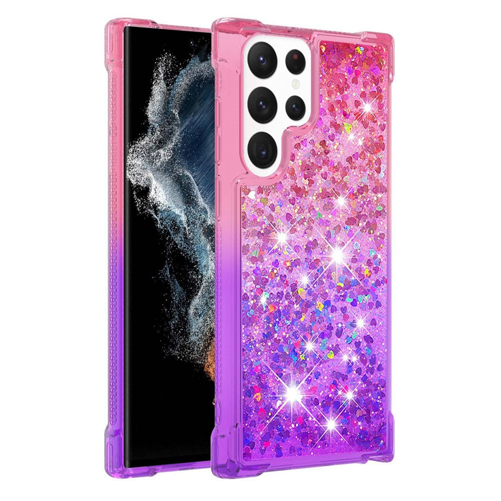 Galaxy S23 Ultra Glitter-Hülle – Farbverlauf mit funkelndem Puder
