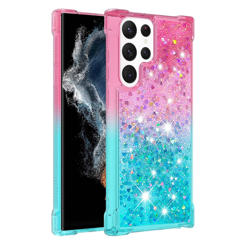 Galaxy S23 Ultra Glitter-Hülle – Farbverlauf mit funkelndem Puder