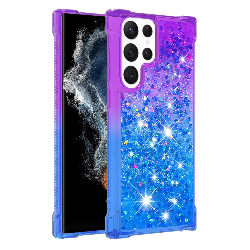 Galaxy S23 Ultra Glitter-Hülle – Farbverlauf mit funkelndem Puder