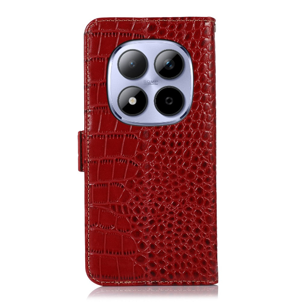 For Xiaomi Redmi Note 15 Pro 5G (Global) Case RFID Blocking Wallet Crocodile Texture Genuine Cow Leather Phone Cover