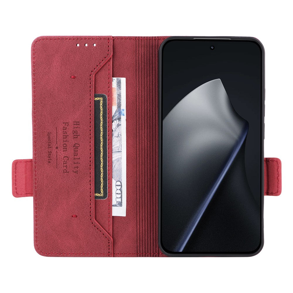 For Xiaomi 15T Case Leather Wallet Flip Phone Cover with Hardware Decor