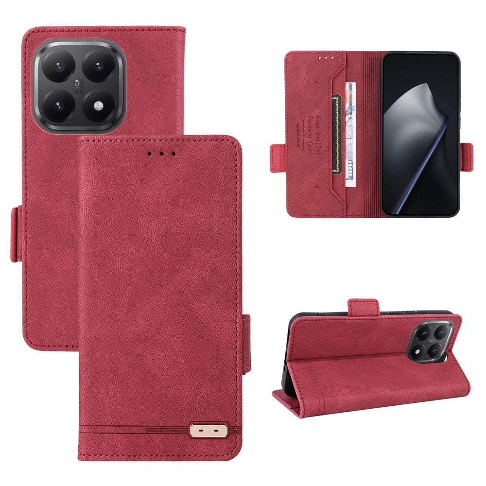 For Xiaomi 15T Case Leather Wallet Flip Phone Cover with Hardware Decor