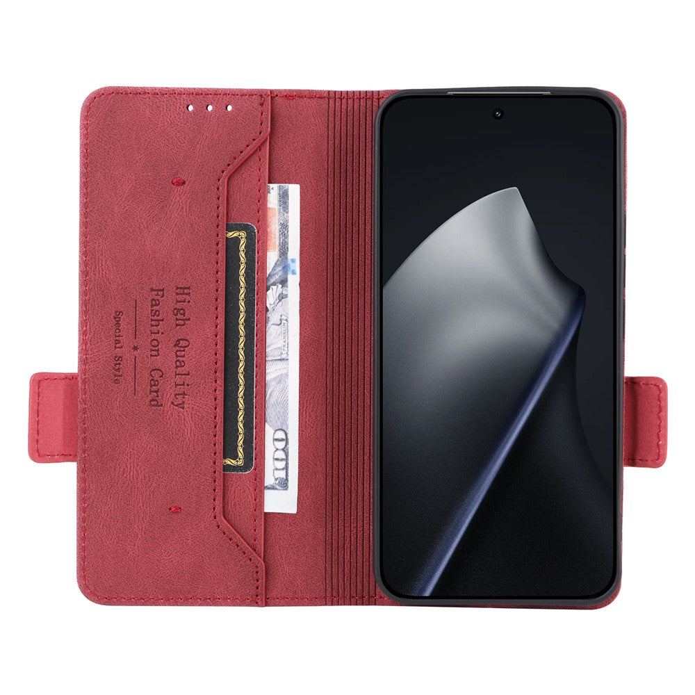 For Xiaomi 15T Pro Case Leather Wallet Flip Phone Cover with Hardware Decor
