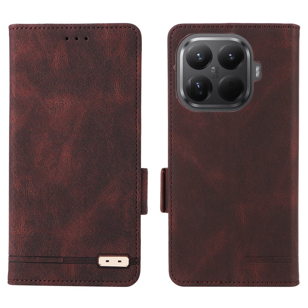 For Xiaomi 15T Pro Case Leather Wallet Flip Phone Cover with Hardware Decor