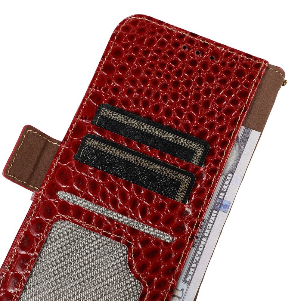 For Xiaomi 17 Case RFID Blocking Wallet Crocodile Texture Genuine Cow Leather Phone Cover