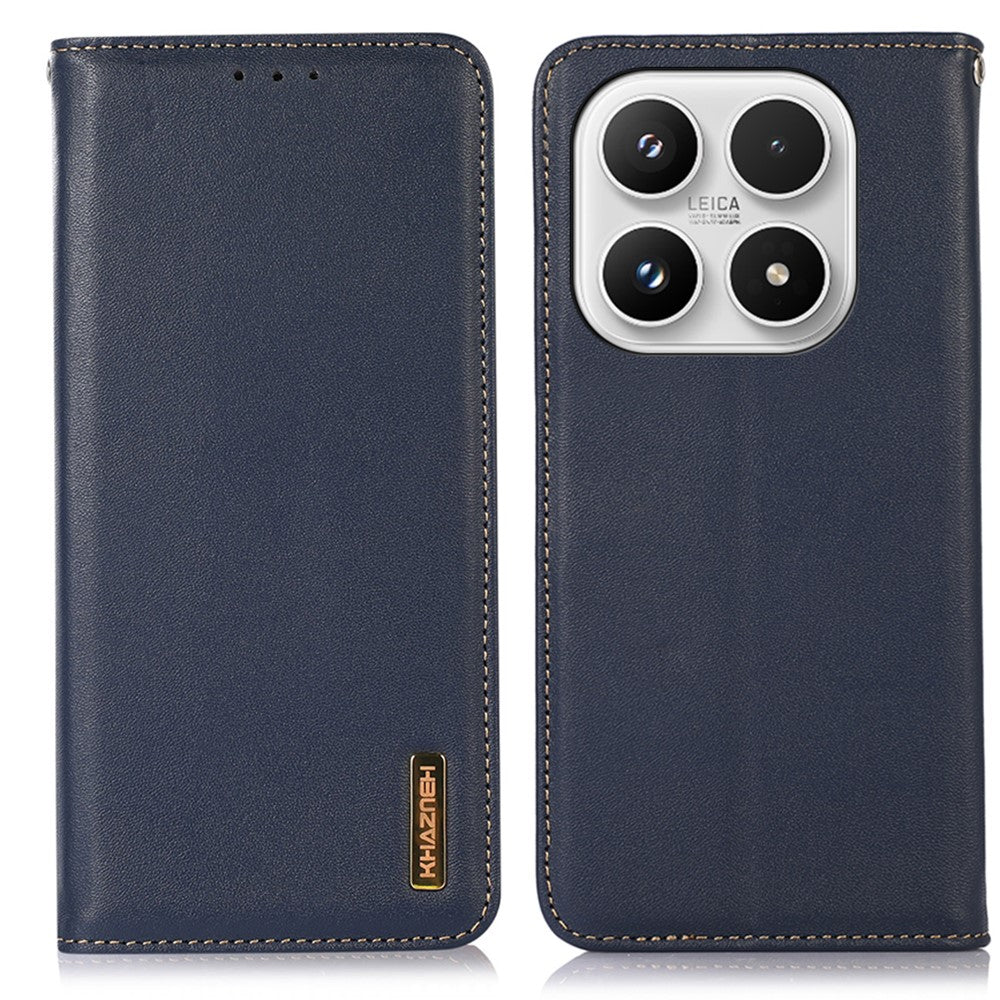 KHAZNEH For Xiaomi 17 Case Wallet Genuine Cow Leather Phone Cover Nappa Texture