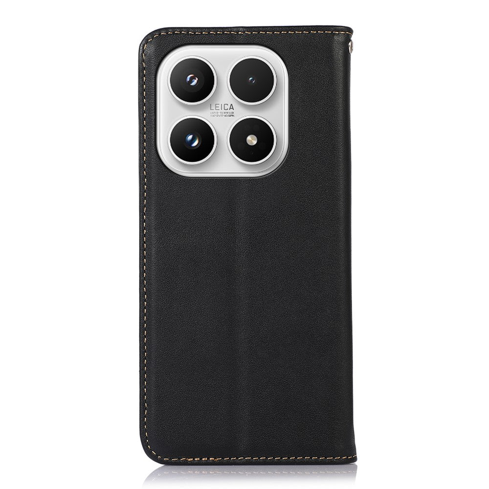KHAZNEH For Xiaomi 17 Case Wallet Genuine Cow Leather Phone Cover Nappa Texture