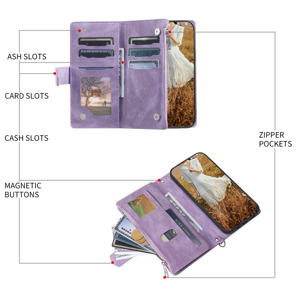 For Xiaomi 15T Wallet Case Rhombus Stitching Line PU Leather Phone Cover with Wrist Strap