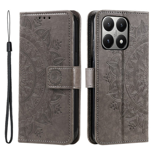 Xiaomi 15T Handyhülle – Standhülle mit Aufdruck „Totem“ aus PU-Leder mit Handschlaufe
