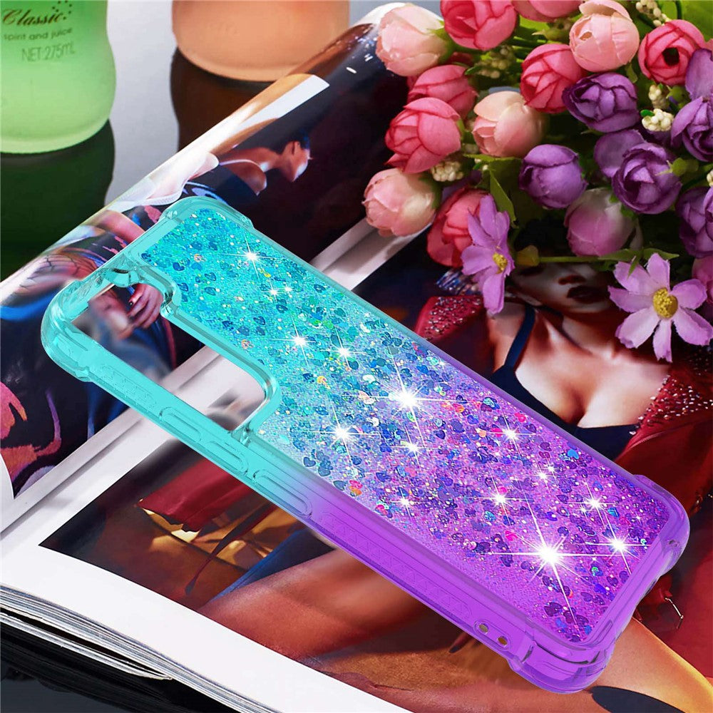 Galaxy S23 Glitter-Hülle – Farbverlauf mit funkelndem Puder