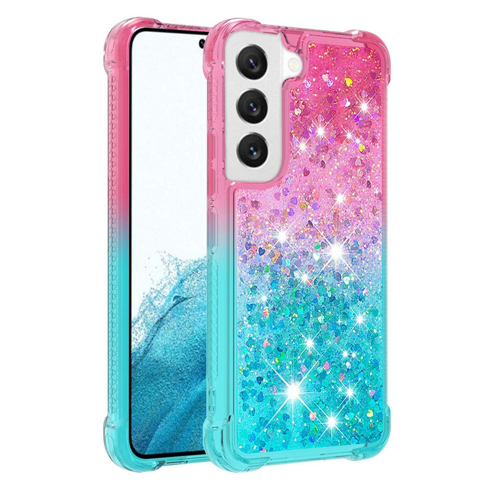 Galaxy S23 Glitter-Hülle – Farbverlauf mit funkelndem Puder