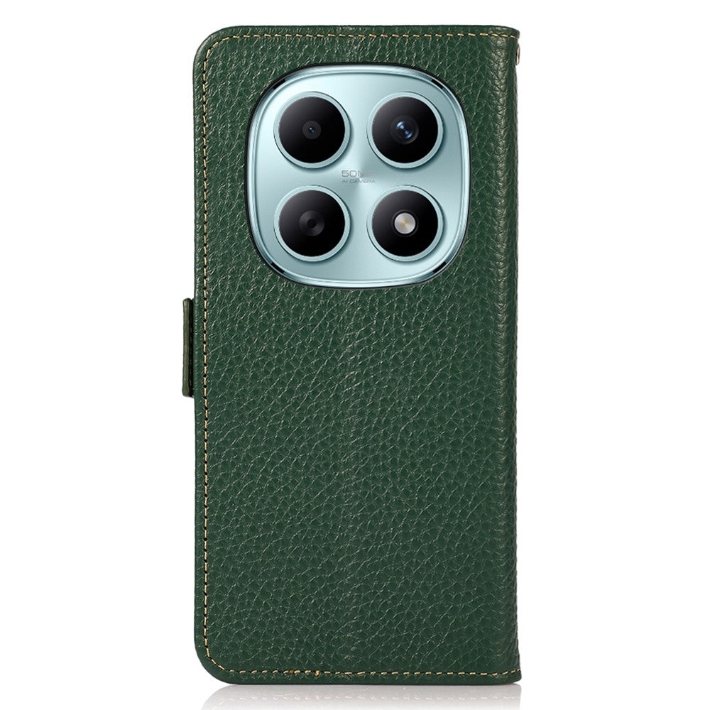 KHAZNEH for Xiaomi Poco M8 5G / Redmi Note 15 5G (Global) Phone Case Genuine Cow Leather Cover RFID Blocking
